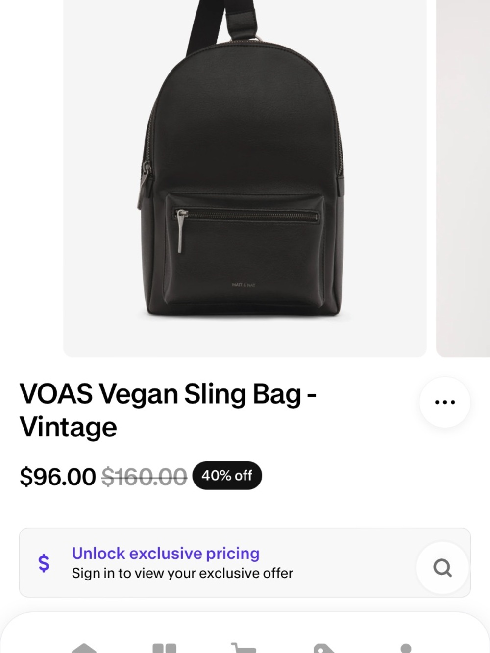 Matt & Nat OAS Vegan Sling Bag - Black